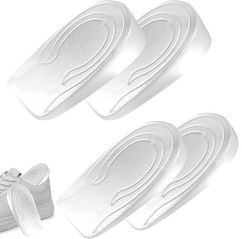Amexo 2 Paires Talonnette Silicone, Talonettes Rehaussantes Silicone Transparent Semelle Talon Gel Semelle Rehaussante pour Coussinets (1 cm + 2 cm) (Femme (1 cm + 2 cm))