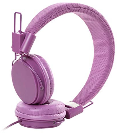 KG7HQRP Ep05 3.5Mm Wired Headphones with Mic Headset for Phone Computer Pc Gaming Mp3/4 - Yellow/Blue (Purple)