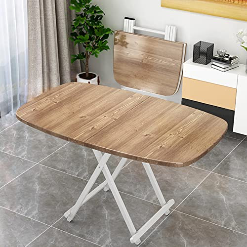 Ausziehbarer klappbarer Esstisch mit runden Kanten, Holztisch für Esszimmer, Arbeitszimmer, 120 x 70 x 75 cm