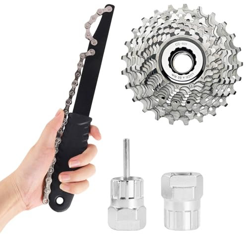 Zahnkranzabzieher Kettenpeitsche und Abzieher Set: Fahrrad Kettenpeitsche mit Zahnkranzabzieher und Abzieher Universal - Zahnkranzabzieher für Fach Kassette und Schraubkranz, Werkzeug für Fahrradkette