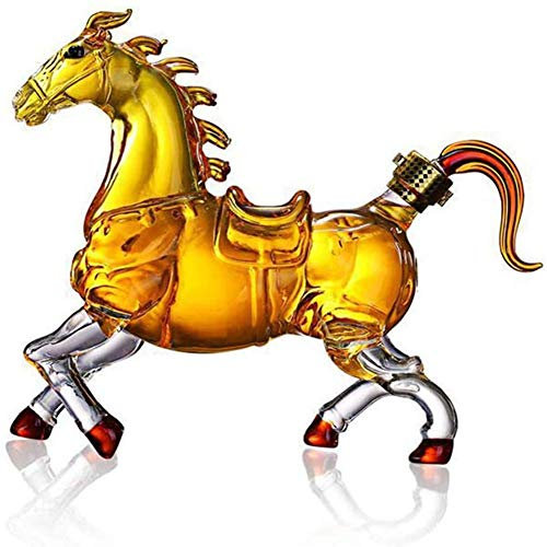 Decanter a forma di cavallo, decanter for vino, decanter for whisky, bottiglia di vino artigianale da 1000 ml, bicchiere da vino a forma di cavallo, vetro ad alto contenuto di boro a forma di animale,