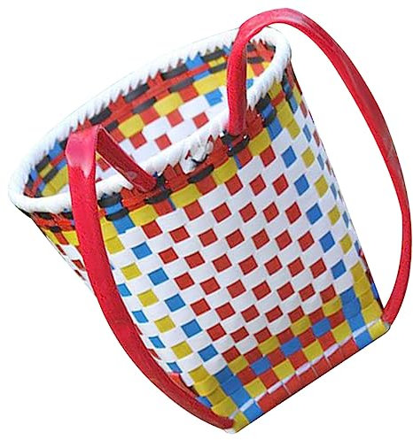 GLEAVI Kleiner Ethno-stil Kinderrucksack Aus Kunststoff Handgewebter Spielzeugkorb in Zufälliger Farbe Für Fotografie Spielzeug Dekoration Langlebig Und Stabil