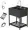 Lavello Cucina Nero con 1 vasca,65x52x100 Esterno Lavandino Commerciale con Supporto e Rubinetto,Lavatoio da Giardino Campeggio,per Interni Esterni
