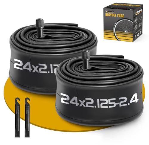 2er-Pack 24 Zoll Fahrradschlauch AV32mm Schrader Ventil kompatibel Reifenschlauch 24 x 2.125/2.20/2.25/2.30/2.35/2.40, 24 Zoll Schlauch für Elektro/Mountain/Fahrrad