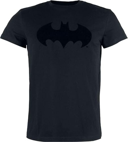 BATMAN Logo- Flock Print Männer T-Shirt schwarz M
