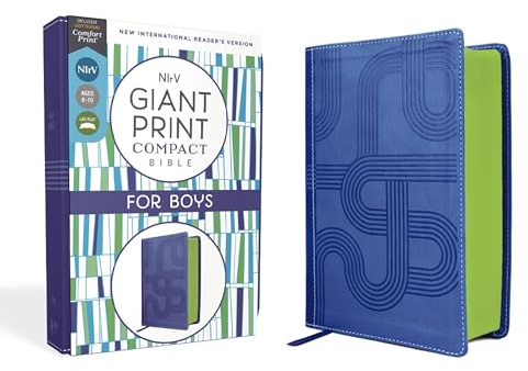 NIrV, Giant Print Compact Bible for Boys, Leathersoft, Blue, Comfort Print