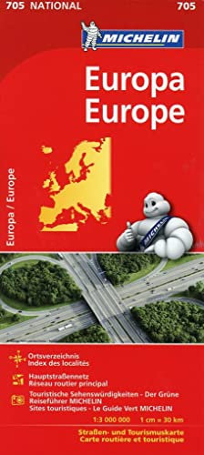 Michelin Europa: Straßen- und Tourismuskarte 1:3.000.000; Auflage 2019 (MICHELIN Nationalkarten, Band 705)