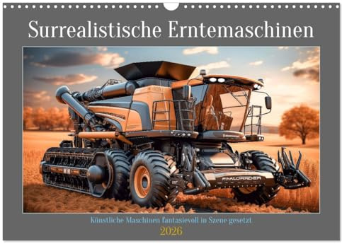 Surrealistische Erntemaschinen (Wandkalender 2026 DIN A3 quer), CALVENDO Monatskalender: Die hier gezeigten Erntemaschinen sind einzigartige und ... faszinieren. (CALVENDO Technologie)