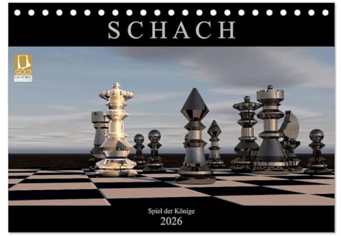 SCHACH - Spiel der Könige (Tischkalender 2026 DIN A5 quer), CALVENDO Monatskalender: Fantastische Bilder aus der Welt des Schachs (CALVENDO Kunst)