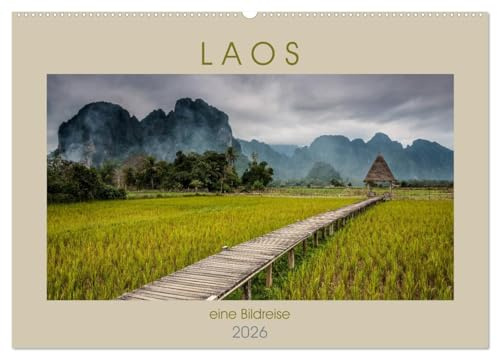 Laos - eine Bildreise (Wandkalender 2026 DIN A2 quer), CALVENDO Monatskalender: Erleben Sie eine Bildreise durch Laos. (CALVENDO Orte)