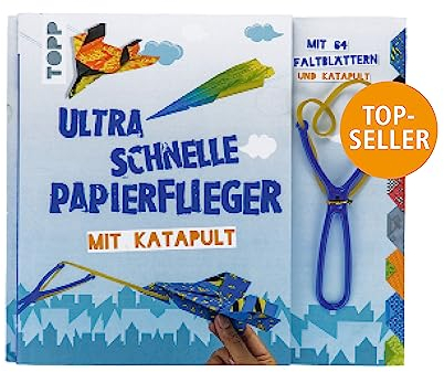 Ultra schnelle Papierflieger mit Katapult: Anleitungen, Faltblätter und Katapult für die schnellsten Papierflieger aller Zeiten