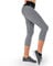 Formbelt Laufhose Damen Capri Leggings Push up Leggins Damen Handytasche mit hohem Bund schwarz Muster (grau, S)