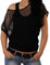 Crazy Age Frauen Partytop Sommertop Netzoberteil Trend 2016 in Neonfarben Jetzt auch in L/XL (L/XL, Schwarz(AMA))
