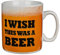 Haus und Deko XL Bier-Tasse Jumbo Kaffeebecher ca. 750 ml Coffee Mug Humpen Bierkrug - I Wish This was Beer