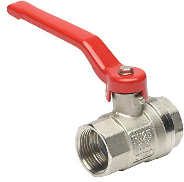 Meister Kugelhahn - 24,66 mm (3/4 Zoll) IG - Mit langem Stahlhebel & vollem Durchgang - Beidseitiges Innengewinde - Hochwertiges Messing / Absperrhahn für Wasserleitungen / Wasserhahn / 9922920