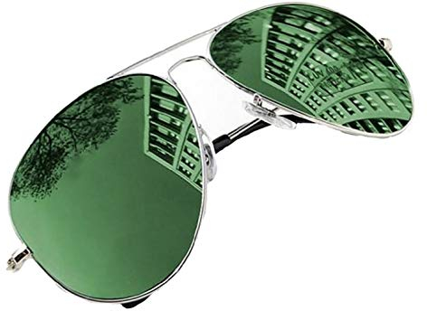 4sold, Unisex sunglasses 70’s Designer Style, Men & Women - Pilot style, metal frame, UV 400 protection lens - Mirrored sunglasses, one size, vibrant lens colors - Fits all