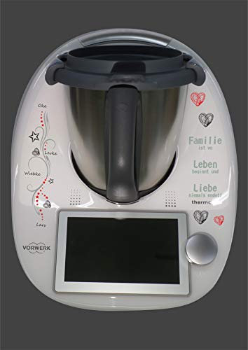Aufkleber passend für Thermomix TM 6 Familie rot schwarz