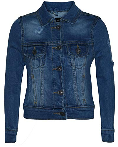 A2Z 4 Kids Kids Girls Denim Jackets Ripped Fashion Faded Jeans Jacket Stylish Coats New Age 3-13 Years Light Blue