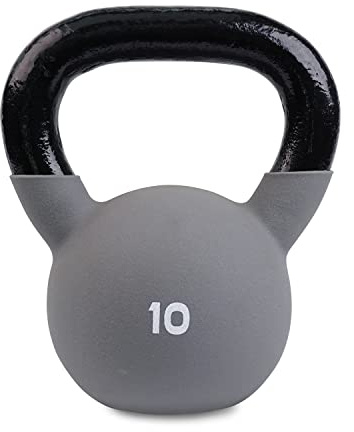 BODYPOWER 10kg Neoprene Covered Kettlebell (Grey)