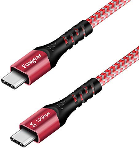 Fasgear USB C to C Cable, 1 Pack USB 3.1 Type C Gen 2 Fast Charge Cable, 100W 20V/5A Power Delivery, 10Gbps Data Transfer, 4K@60Hz Video Output, Compatible for Type-C Device (10ft, Red)