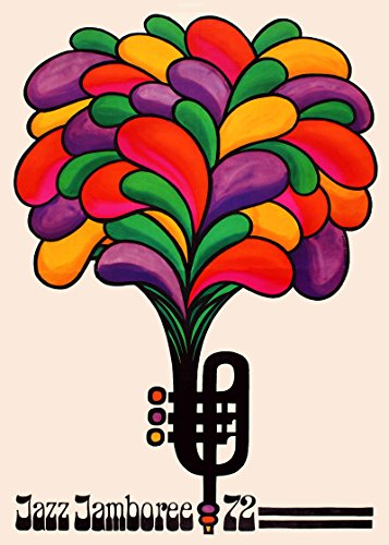 Jazz Poster Jazz Drucke Jazz Wand-Kunst Vintage 1972 Jazz Festival Poster Polen Warschau Drucke Jazz Kunst Musik-Poster Myles Davis (10x15cm)