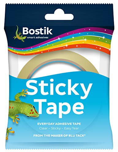 Bostik Sticky Tape, Clear Adhesive Tape, Ideal for Gift Wrapping, Easy Tear, 24mm x 50m, Transparent