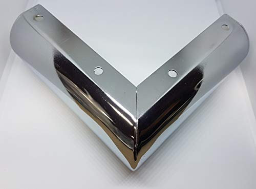 Just Accessories Chrome Metal Furniture Cabinet Legs Corner L Shape Feet for, Sofa Settee, Ottoman Bed, Coffee Table Replacement 140mm x 140mm x 55mm (4)