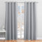 PONY DANCE Vorhang Blickdicht Grau 2er Set H 200 x B 140 cm Wohnzimmer Gardinen Modern Verdunklungsvorhänge mit Ösen Thermogardinen Hitzeschutz, Silbergrau
