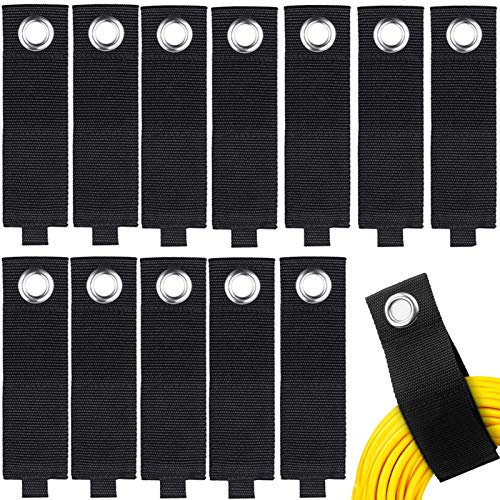 Zkptops 12Pcs Extension Cord Holder Organizer Heavy Duty Storage Straps Large 13 Inch (Unfolded) Cord Strap Wrap Hanger Garage Hooks Organization Essentials Storage Wrap Velcro for Cable Hose Cord
