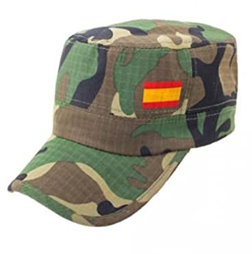 Gorra Camuflaje Bandera de España. Gorra Tipo Militar Marine para Caza con la Bandera de España