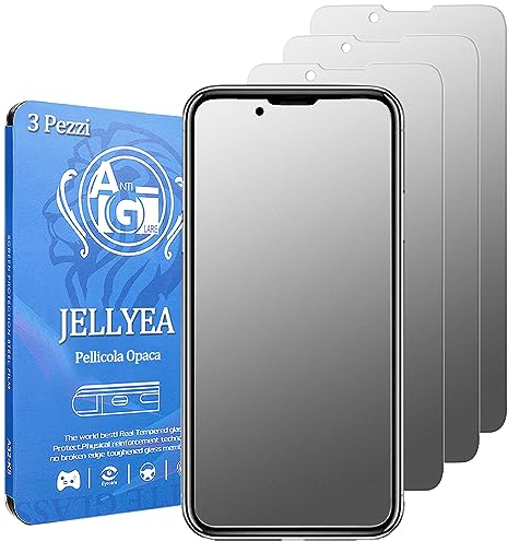 JELLYEA 3 Piezas Protector Pantalla Mate para iPhone 13 Pro Max Cristal Templado Mate Antirreflejos Antihuellas Antiarañazos Dureza 9H Mate Vidrio Templado para iPhone 13 PRO MAX,6.7”
