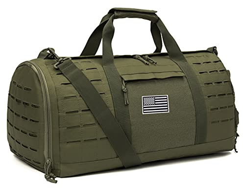 QT&QY 40L MilitäRische Taktische Seesack FüR MäNner Sport Tasche Fitness Tasche Reisetasche Trainingstasche Mit Schuhfach Basketball FußBall Weekender Tasche