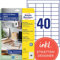AVERY Zweckform LR3657-10 Recycling Etiketten (400 Klebeetiketten, 48,5x25,4mm auf A4, 100% recyceltes Altpapier, individuell bedruckbar, selbstklebende Aufkleber) 10 Blatt, naturweiß