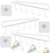 Fulushouxi 3 Pcs Cup Holder Under Cabinet, Kitchen Coffee Tea Cup Mug Holders with 6 Hook, Under Shelf Cabinet Cupboard Glasses Storage Drying Rack Holder with Adhesive Screws - White