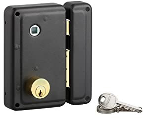 Serratura esterna da applicare per porte in legno, nero, maniglia a sinistra - THIRARD