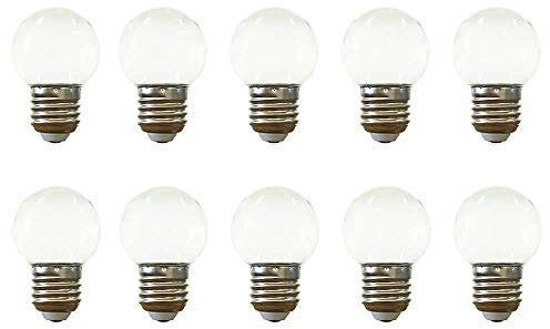 Jiotouhu Lot de 10 Ampoules LED Blanc Froid E27 Gros Culot à vis, 2W Équivalent 20W, 200LM, E27 LED Économie d'Énergie pour Maison Terrasse Extérieure Guirlande Noël Fête Décoration d'ambiance