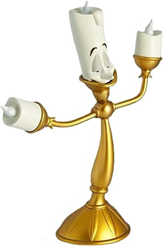 cutecool Vela de Reloj Portavelas de La Bella y La Bestia, portavelas Lumiere, luz LED for Mesa de Boda, Fiesta de Navidad, decoración del hogar…