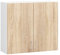 AKORD Armario de Pared de Cocina W80, Sistema Lima, Blanco, 80 cm, 2 Puertas, Color Roble Sonoma, Mate, 2 estantes, 80x30,5x72 cm