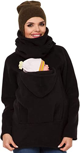 Giubbotto Premaman Invernale Giacca,2 In 1 Felpa Premaman Con Cerniera Laterale Mommy Felpe Con Manica Lunga Giacca Per Portare Bimbo Marsupio 2,XXL