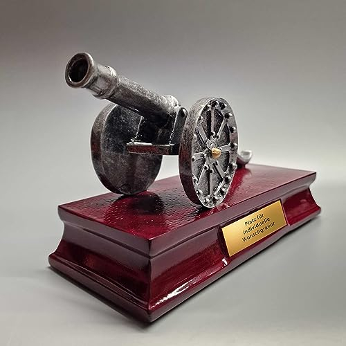 eberin Fußball-Torschützenkanone Trophäe XL, Silber, 12,2 cm, mit persönlicher Gravur