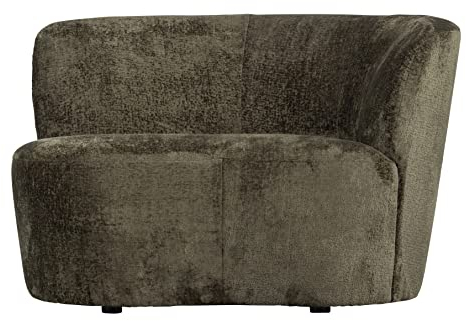 WOOOD Stone 1 Sitzer Ecksofa, Weicher Eckcouch aus Samtstoff Loveseat Sessel Couch Loungesofa - Rechts - Warmes Grün - 73x112x80 cm