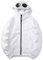 F6QUM Felpa con cappuccio unisex con cappuccio e cerniera con cappuccio e decorazione per occhiali da sole, bianco, XXL