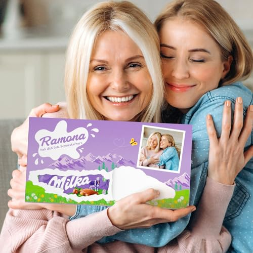 Riesen Schokolade personalisiert mit Namen und Foto | Personalisierte XXL Mega Schokoladentafel Geschenk mit Milka | Große Süßigkeiten Schokoladen Geschenkideen | Geschenke Riesentafel