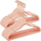 SONGMICS Grucce Appendiabiti in Velluto 50 Pezzi, Antiscivolo, Scanalature su Spalle, Barra per Pantaloni, Gancio Girevole a 360°, Salvaspazio, Spesso 0,6 cm, Largo 43 cm, Rosa Chiaro CRF029PK05