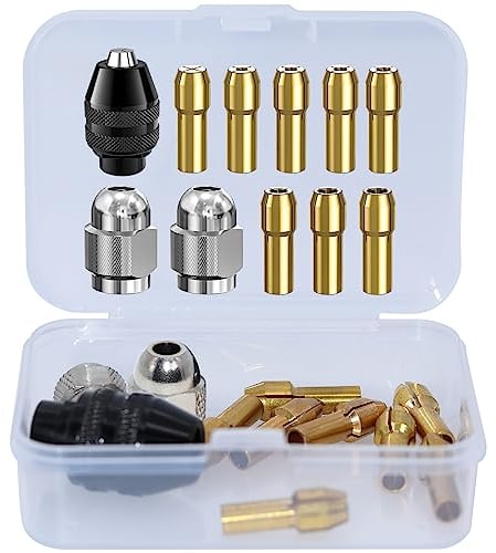RUNYU Set di Mandrini per Trapano Dremel 4486 - 11 Pezzi in Ottone per Dremel 4000, Trio e Più - Con Scatola