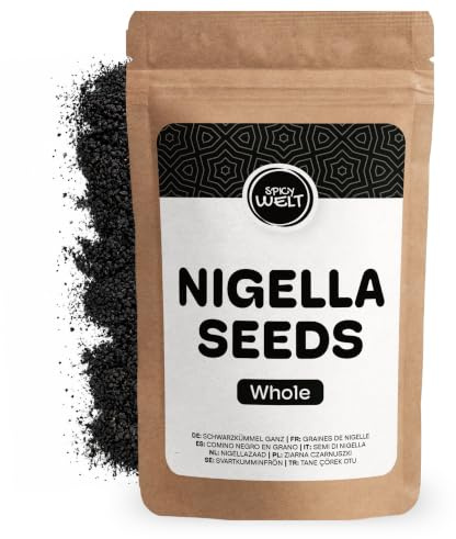 Spicy Welt Graines de Nigelle (500g) – Cumin Noir Entier | Pour Pain Naan, Salades, Fromage & Cuisine Orientale | Saveur Poivrée & Croquante | 100% Naturel, Sans Additifs