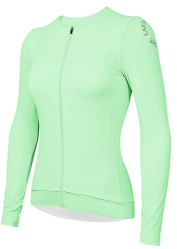 Wulibike Radtrikot Damen Langarm,Fahrradtrikot Atmungsaktiv Rennrad Trikot Hochelastisch Fahrrad Kleidung 4 Taschen