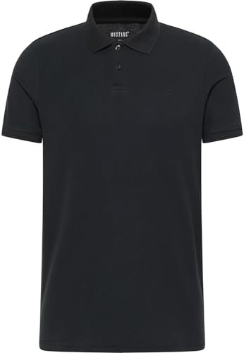MUSTANG Herren Poloshirt PALCO - Regular Fit S M L XL XXL 3XL Grün Schwarz, Größe:M, Farbe:Black 4142