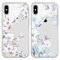 Foonary 2 Pack Clear Print Phone Case Compatible with iPhone XS Max 6.5, Slim Soft Silicone with Flower Design Aesthetics Transparent Pattern Cases, Shockproof Bumper Protector Cover