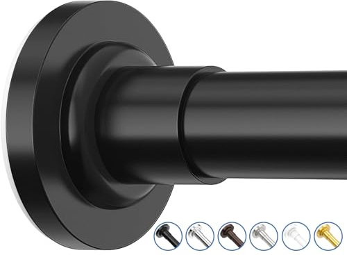 SUNALLY Tringle à rideau de douche réglable de 81,3 à 190,3 cm – Tringle à | Tringle à rideau télescopique en acier inoxydable pour salle de bain ou fenêtre, sans perçage, sans glissement, sans rouille